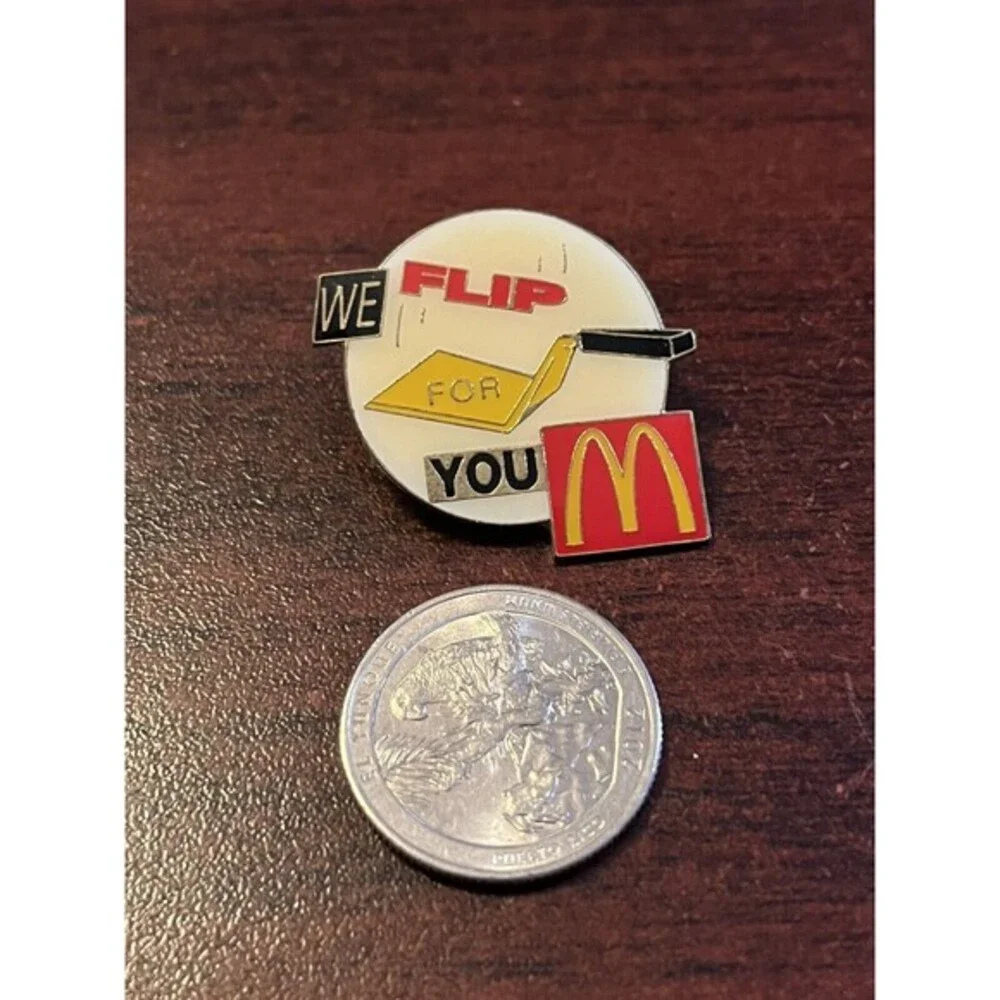 McDonald’s “We Flip For You” Spatula Employee Lapel Hat Pin‎